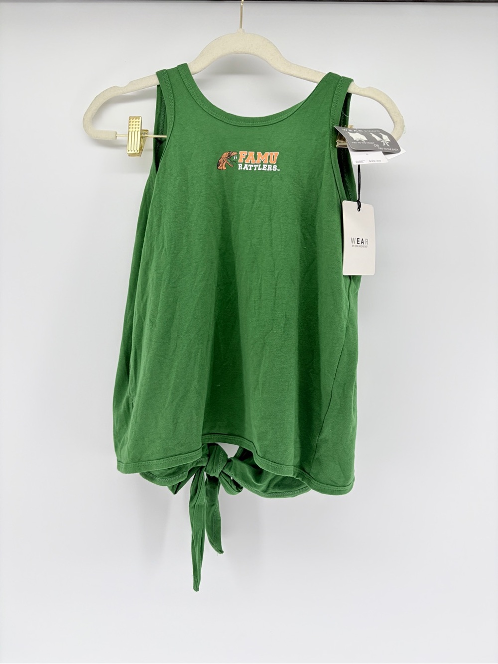 NWT Florida A & M University FAMU Rattlers Wear 2 Ways Tank Green S
